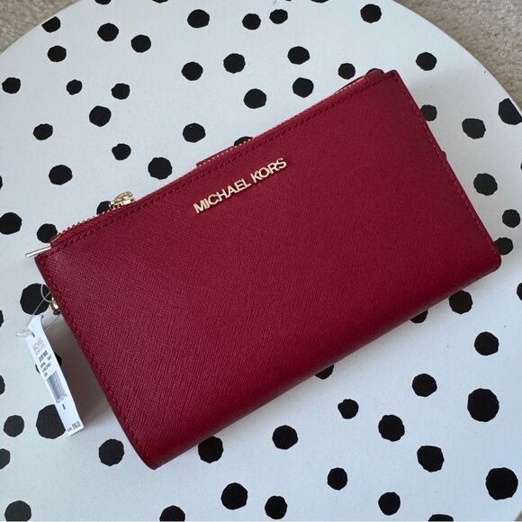 Michael kors multifunctional wallet phone case wristlet wallet RED BRAND NEW! - Picture 2 of 7